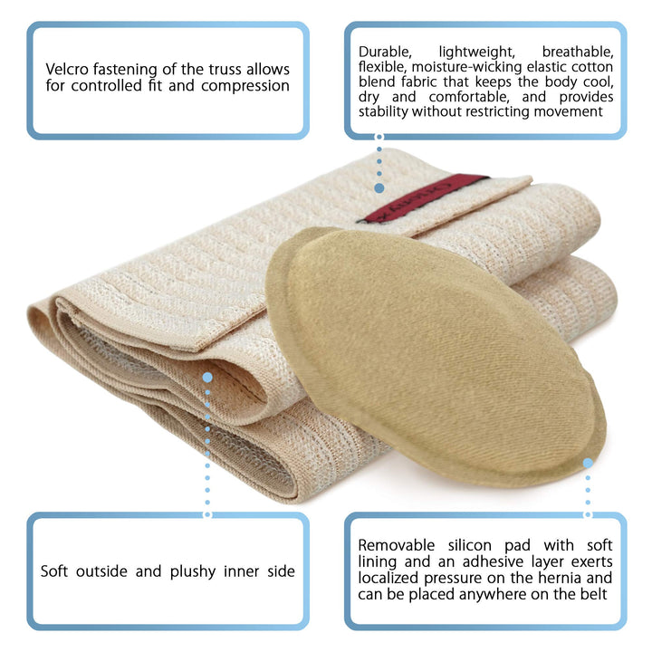 ORTONYX Umbilical Hernia Belt, Beige, L/XL