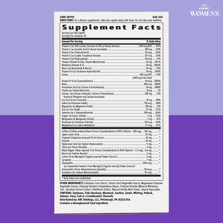 GNC Women's Ultra Mega Energy and Metabolism Multivitamin, 90 Count