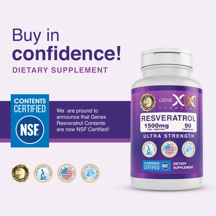 Genex Formulas Resveratrol Supplement, 1500 mg, 90 Count