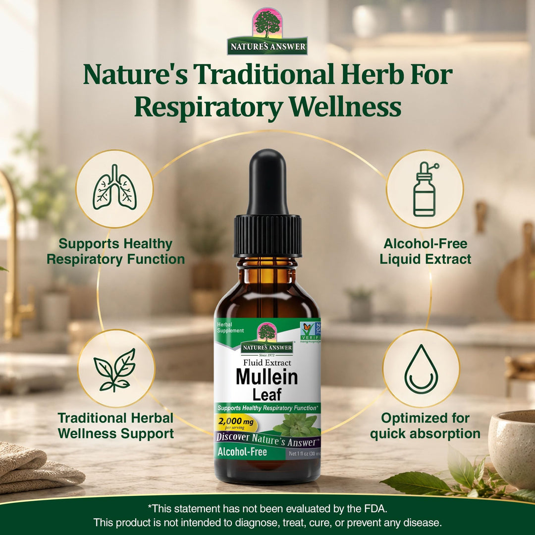 Nature's Answer Mullein Leaf Herbal Supplement, 1 fl oz