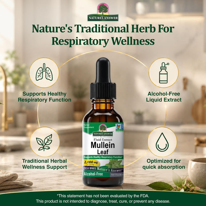 Nature's Answer Mullein Leaf Herbal Supplement, 1 fl oz