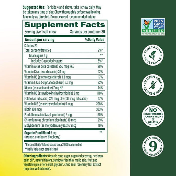 Megafood Kids One Daily Multivitamin Soft Chews, Grape, 30 Count
