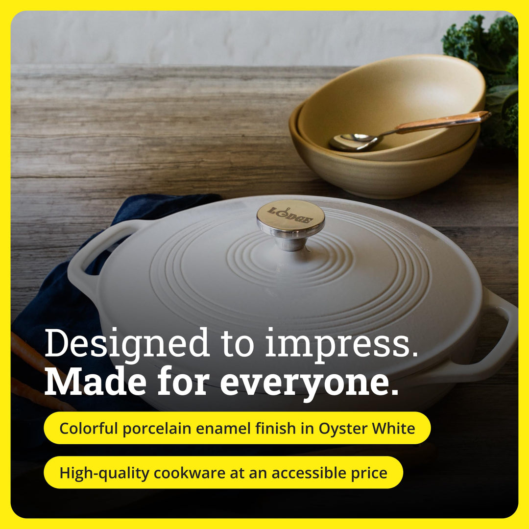 Lodge Cast Iron Casserole Pan, 3.6 Quart