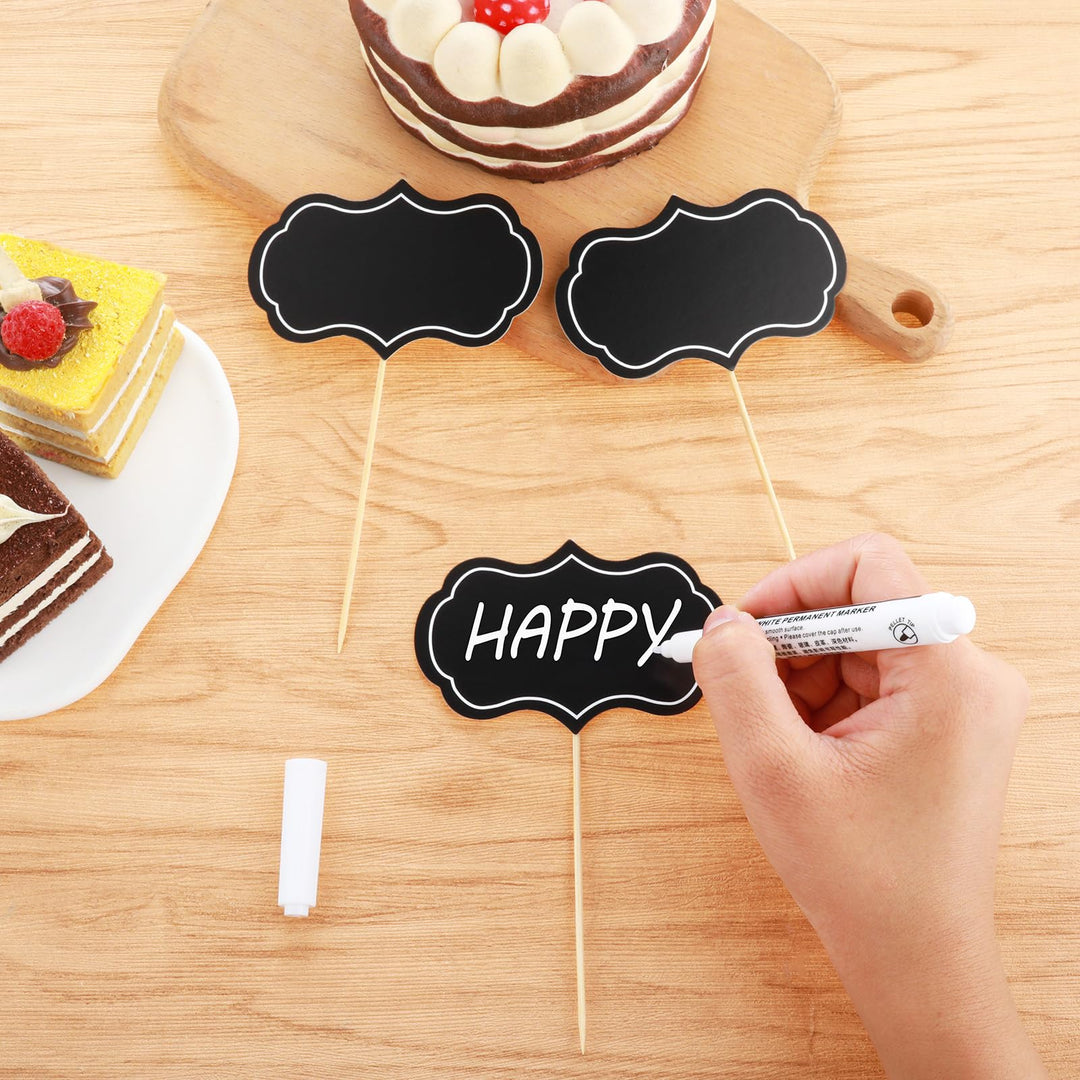 Yolev Cake Decoration Message Inserts, Black, 50 Count
