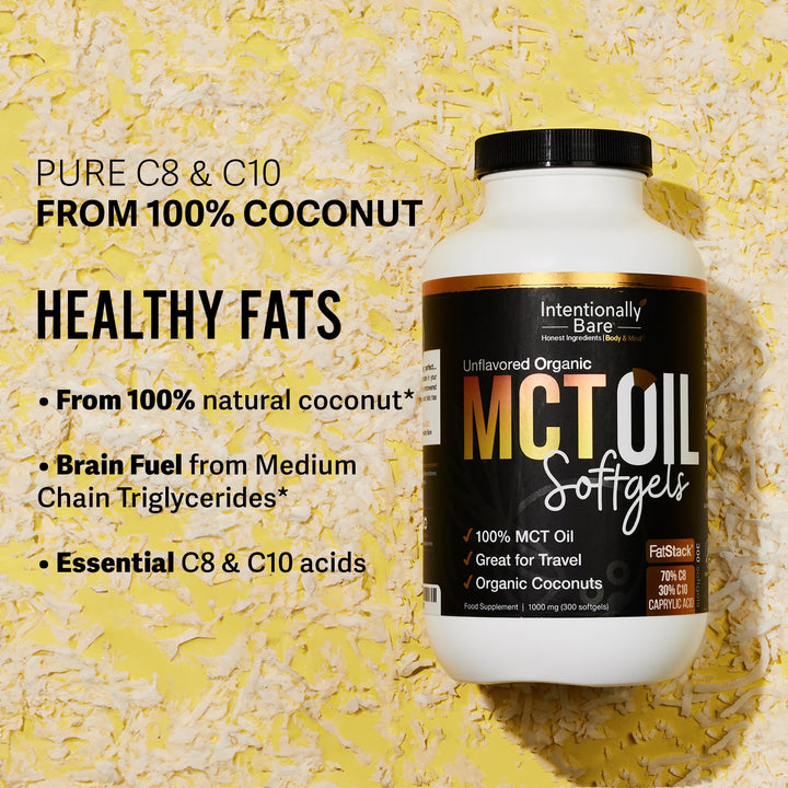 Intentionally Bare MCT Oil Capsules, Unflavored, 300 Count