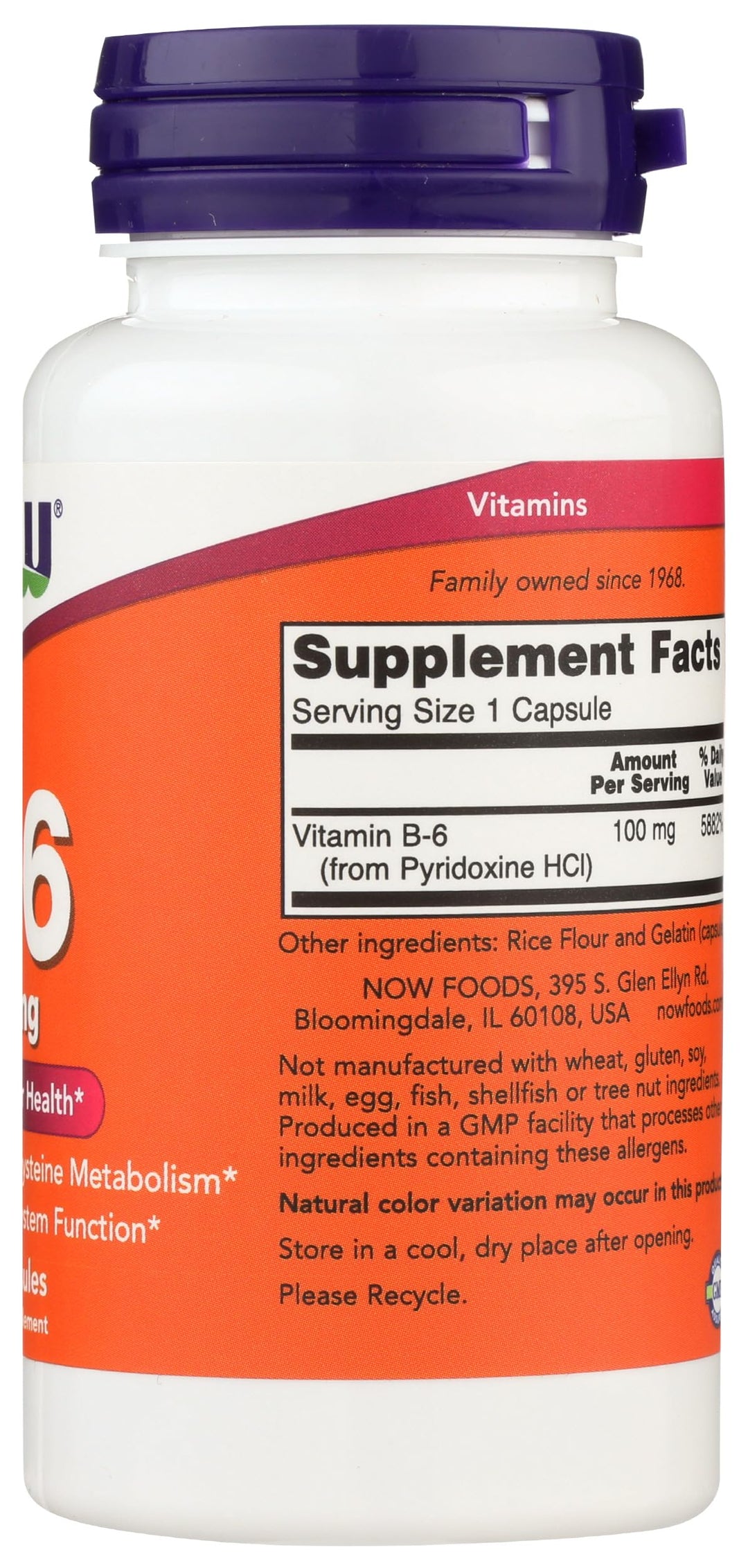 NOW Vitamin B6 100 mg, 100 Count