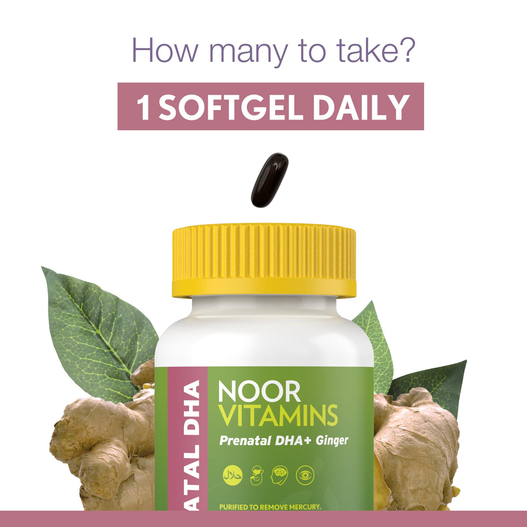 Noor Vitamins Prenatal Vitamins With DHA, 1 Month Supply
