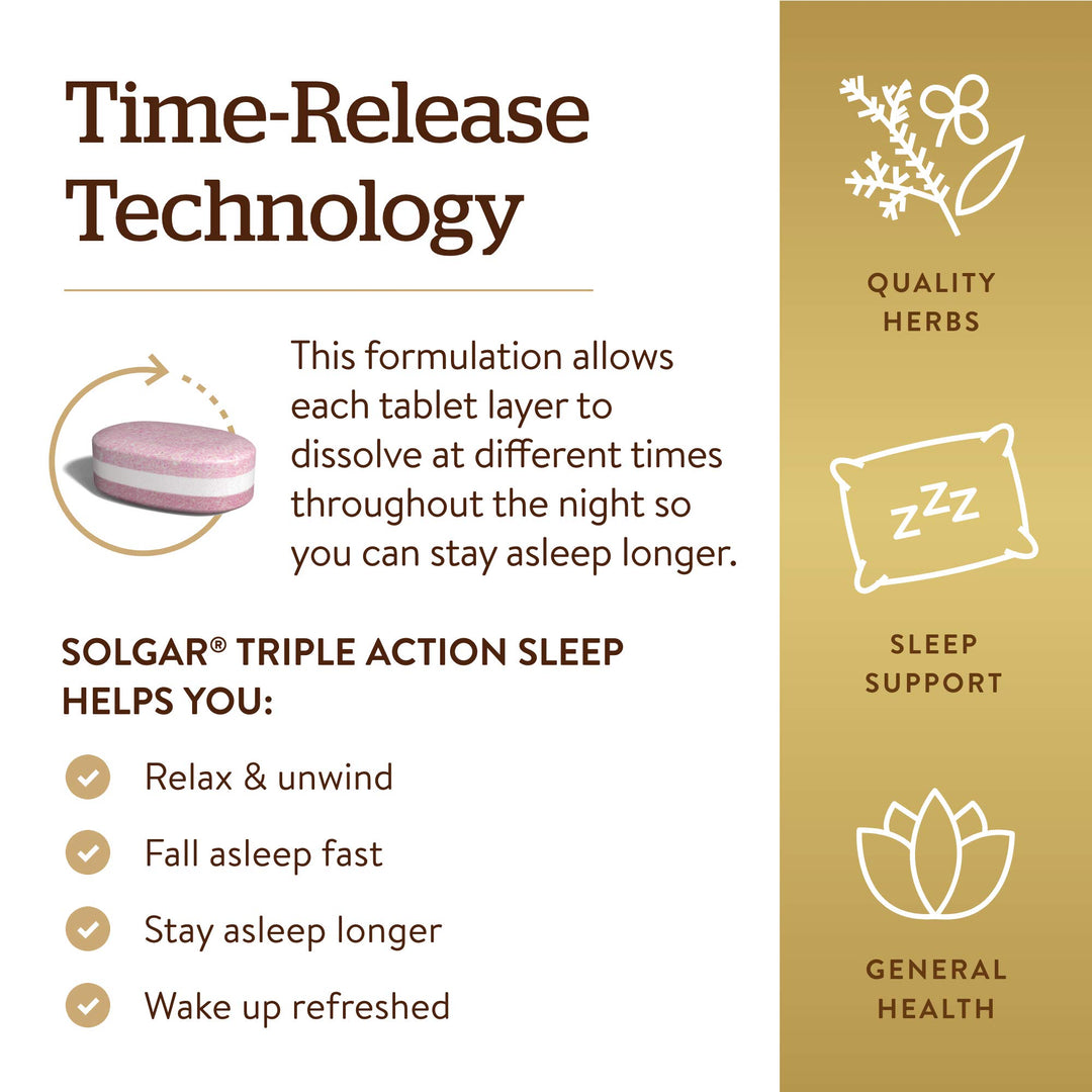Solgar Triple Action Sleep, 60 Count