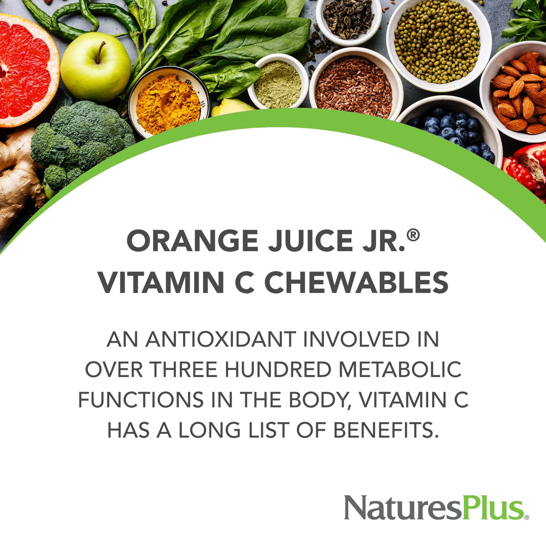 Nature's Plus Orange Juice Jr Vitamin C Supplement, 100 mg, 180 Count