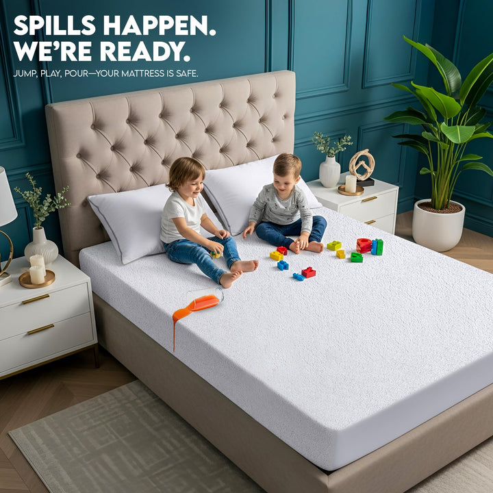 Utopia Bedding Waterproof Mattress Protector, White, King