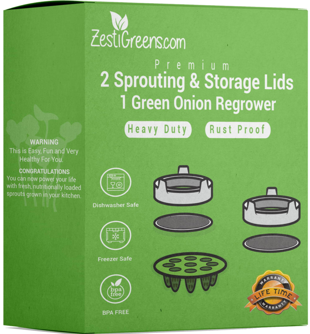 ZESTIGREENS Green Onion Regrower, Sprouting Lids