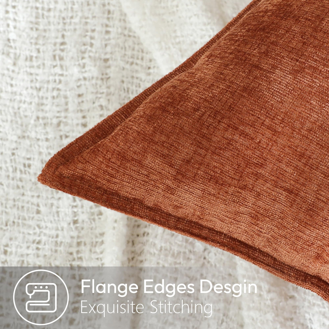 Stellhome Decorative Pillow Covers, Burnt Orange, 12x20 in, Pack of 2