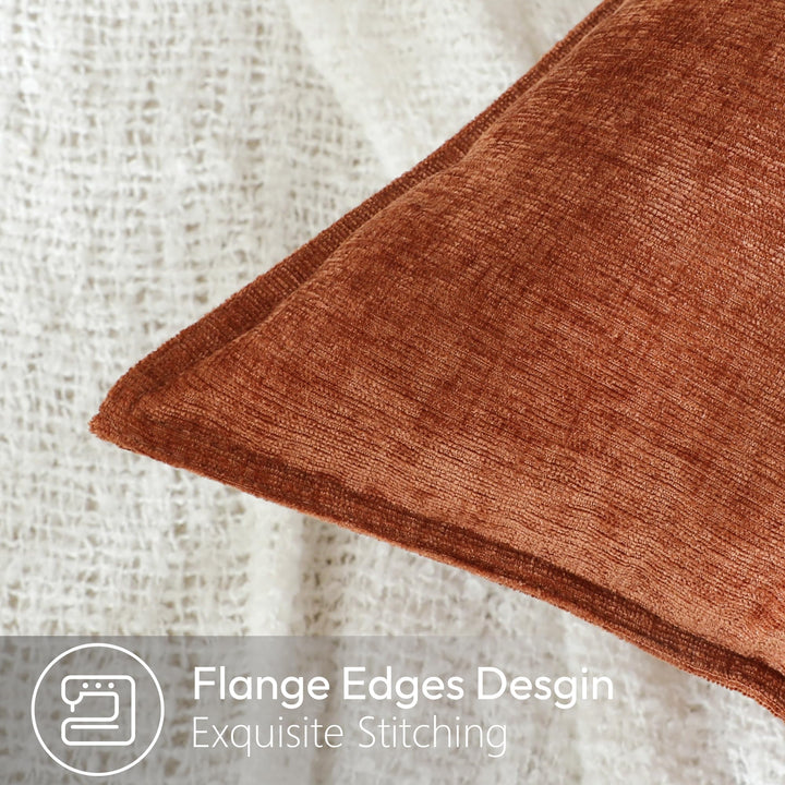 Stellhome Decorative Pillow Covers, Burnt Orange, 12x20 in, Pack of 2