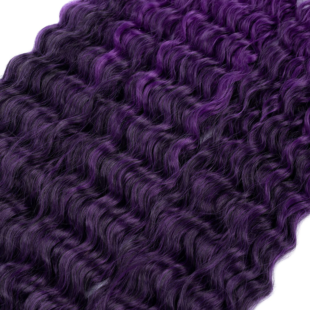 MAYSA Braiding Crochet Hair Extensions, Purple Ocean Wave, 30 in, 6 Count