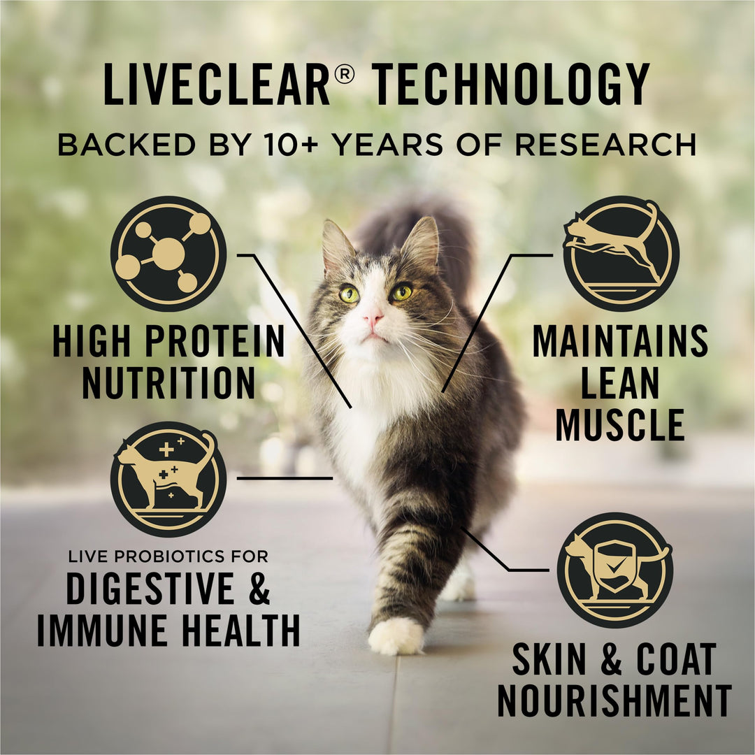 Purina Pro Plan LiveClear Indoor Cat Food, Turkey & Rice, 12.5 lb