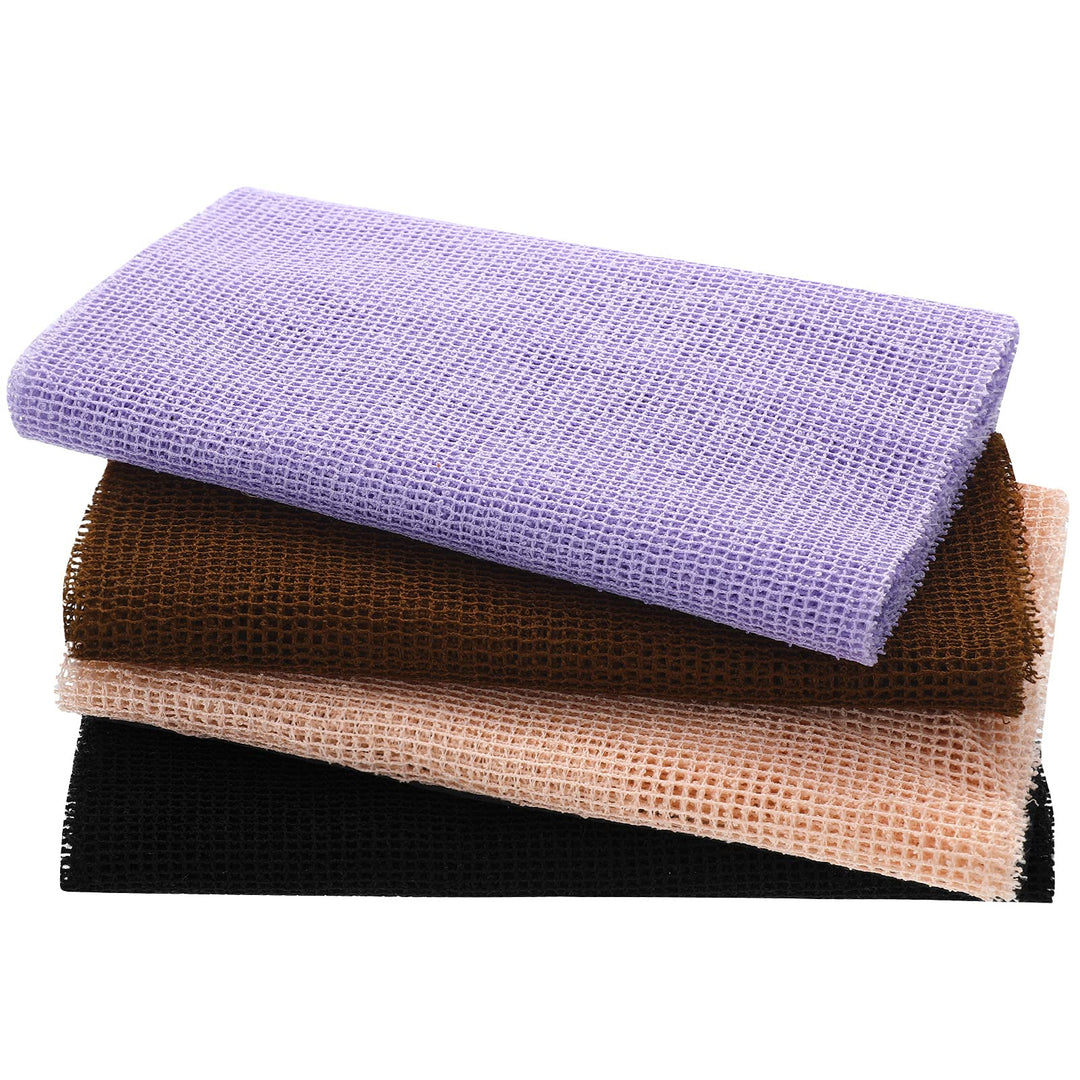 Breling African Body Exfoliating Net, Black Brown Pink Purple, 4 Count