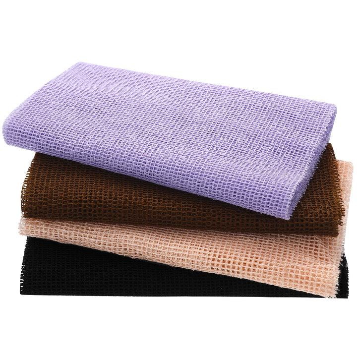 Breling African Body Exfoliating Net, Black Brown Pink Purple, 4 Count