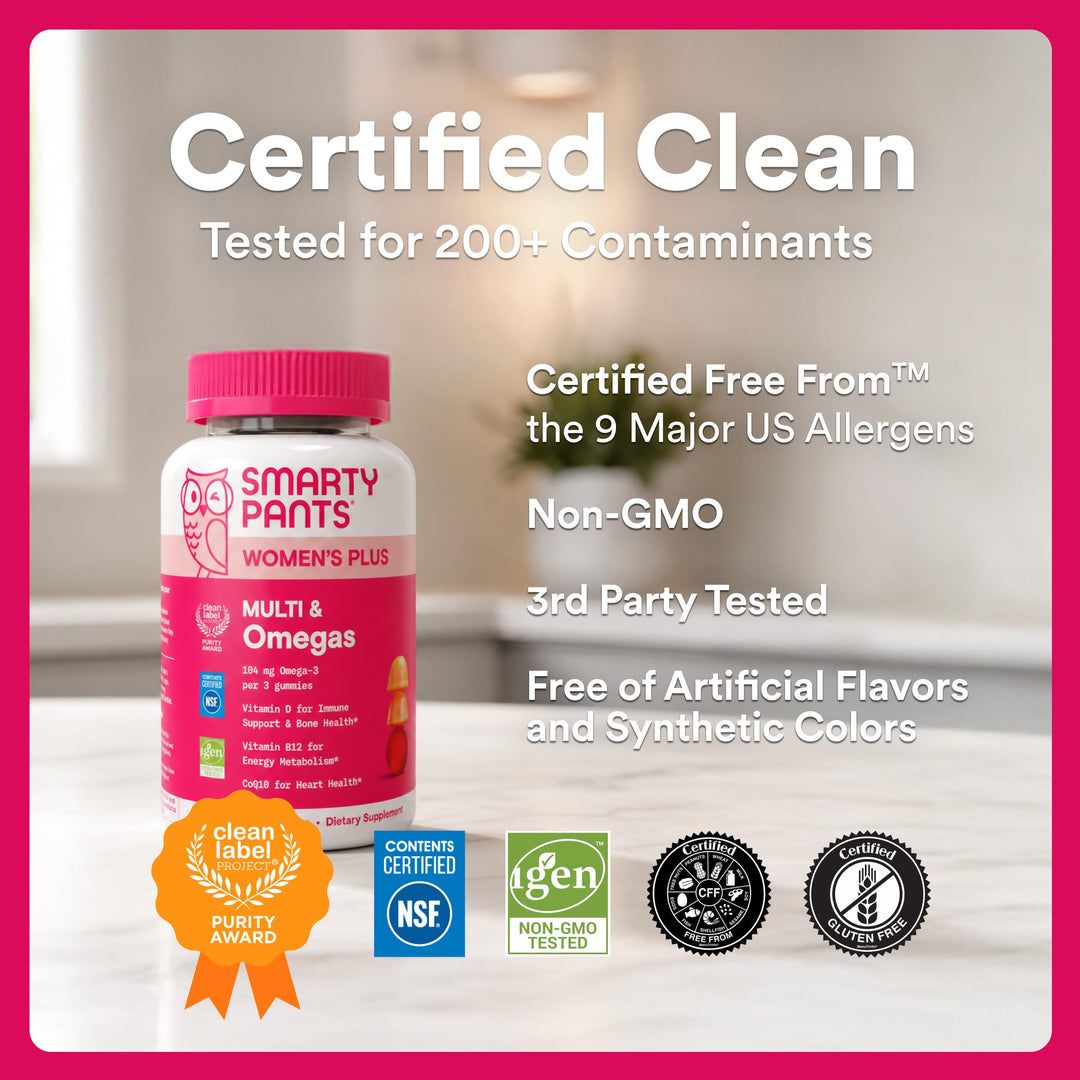 SmartyPants Women's Multivitamin Gummies, Three Fruit Flavors, 90 Count