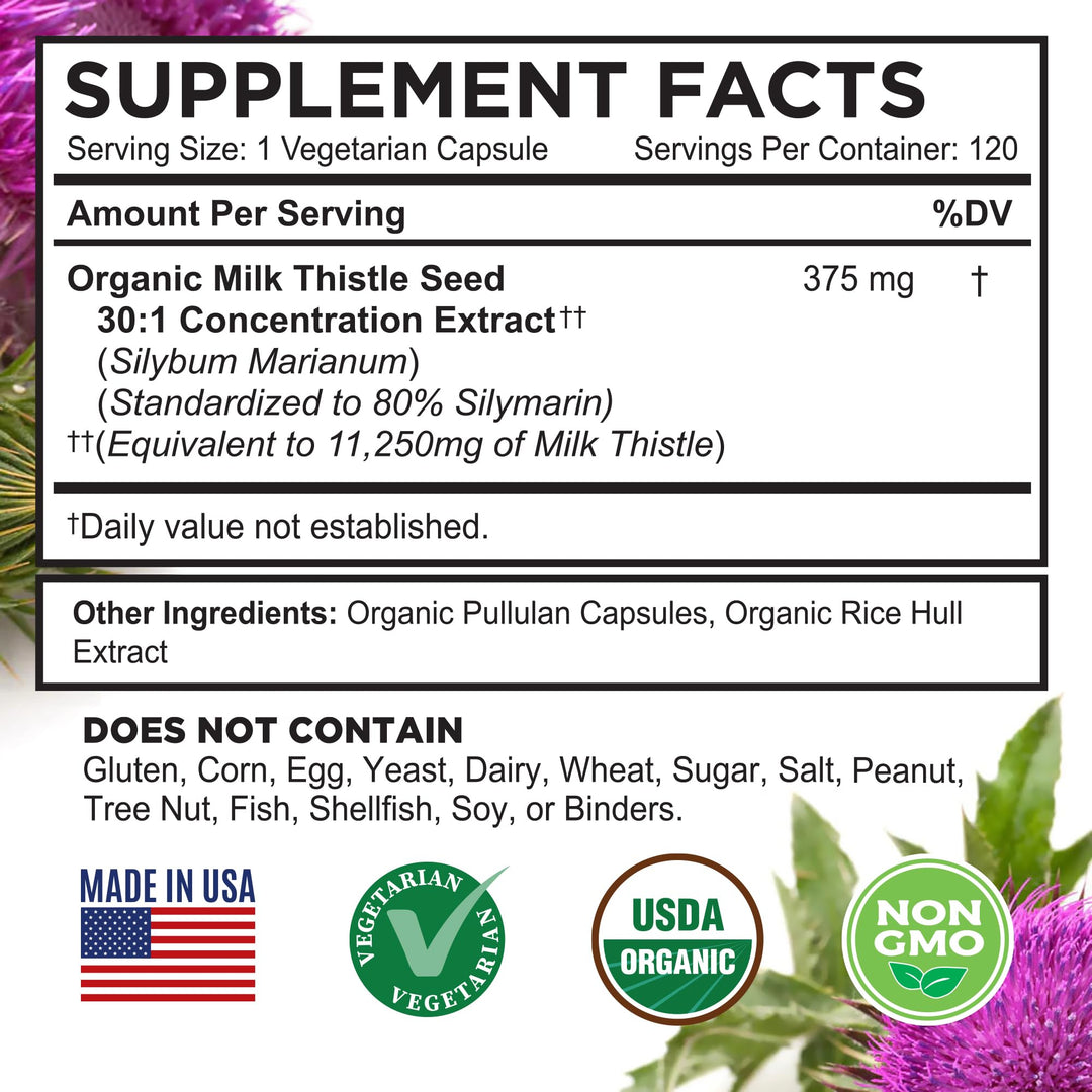 FarmHaven Milk Thistle Capsules, 11250 mg, 120 Count