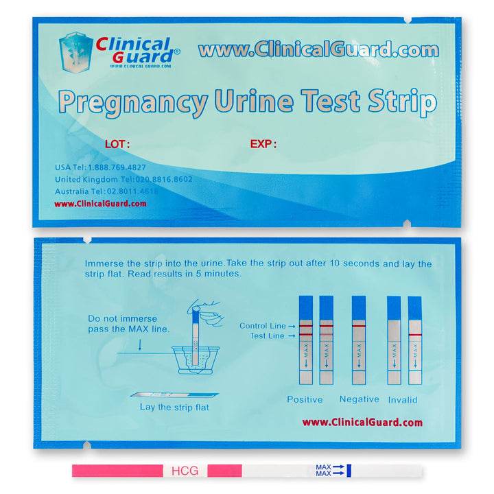 Clinical Guard Pregnancy Test Strips, 25 Count
