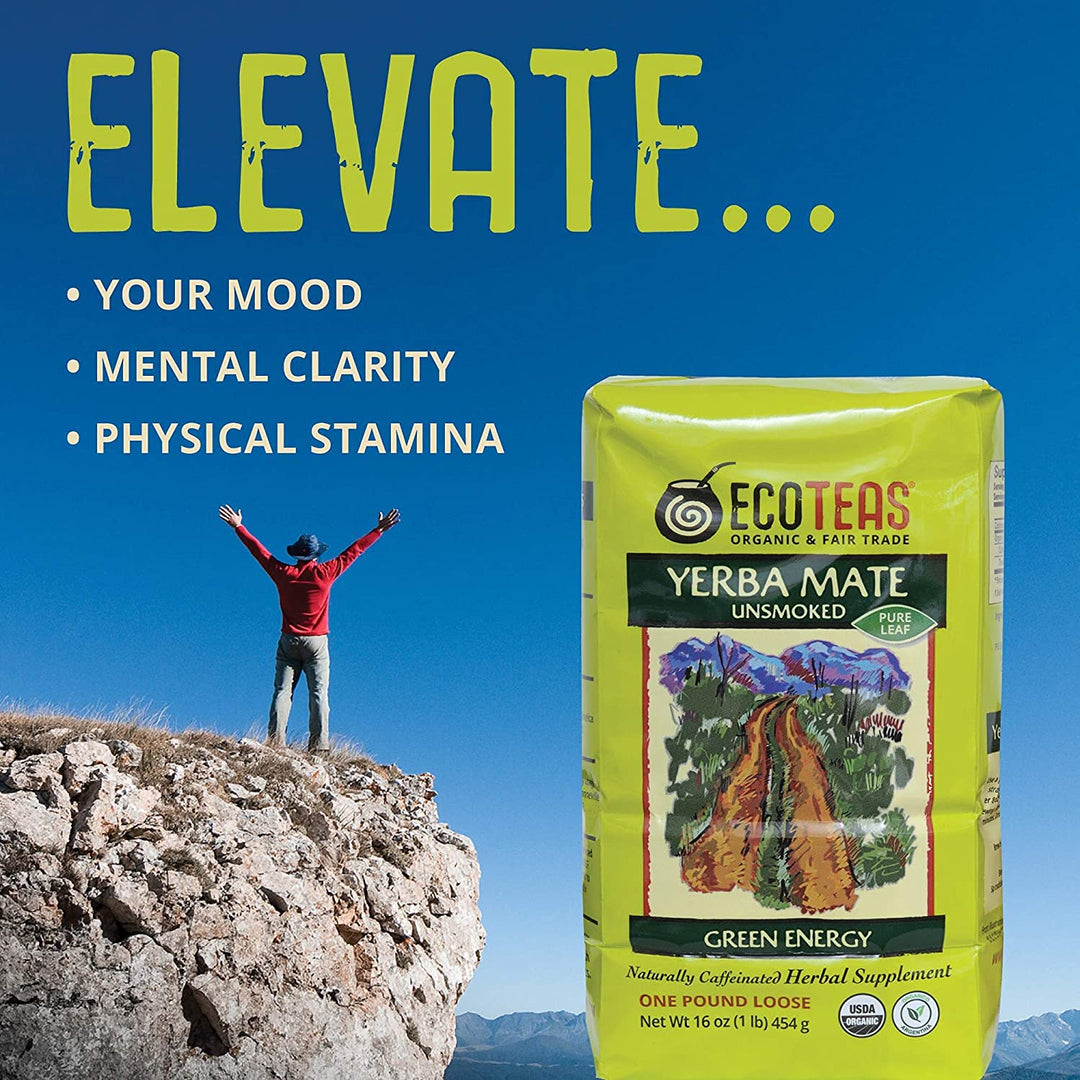 ECOTEAS Yerba Mate Pure Leaf Loose Tea, Unsmoked, 16 oz