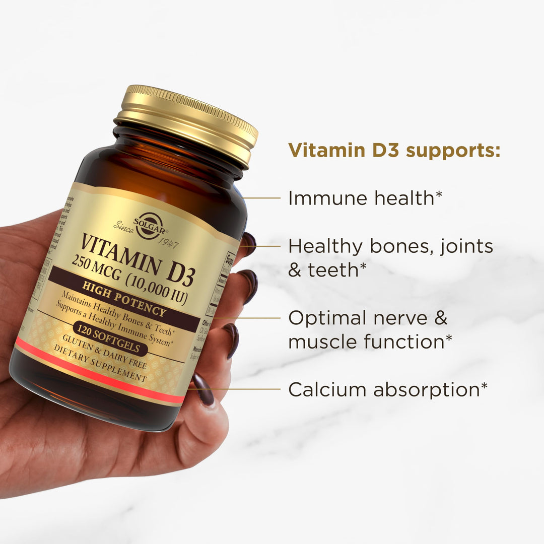 Solgar Vitamin D3 250 mcg (10,000 IU), 120 Count