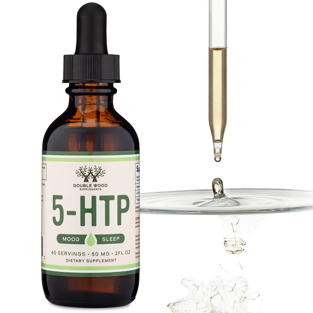 Double Wood Supplements 5-HTP Liquid Drops, 50 mg, 60 Count