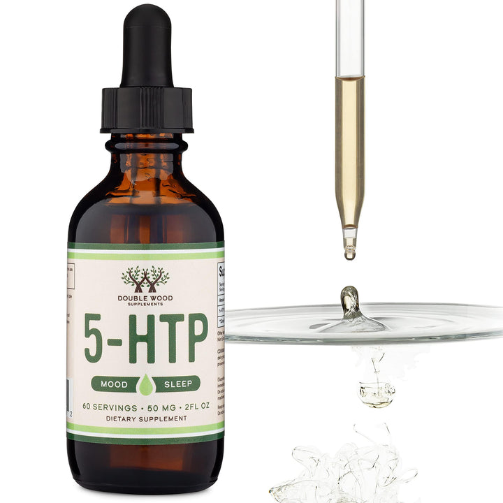 Double Wood Supplements 5-HTP Liquid Drops, 50 mg, 60 Count