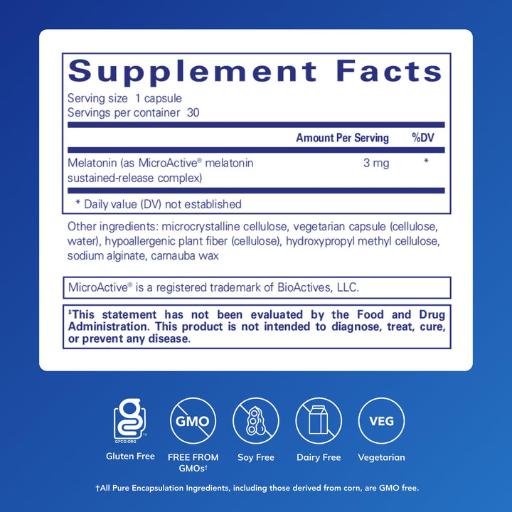 Pure Encapsulations Melatonin-SR Extended Release, 30 Count