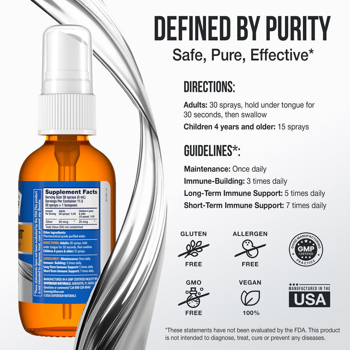 Sovereign Silver Colloidal Silver, Fine Mist Spray, 2 fl oz