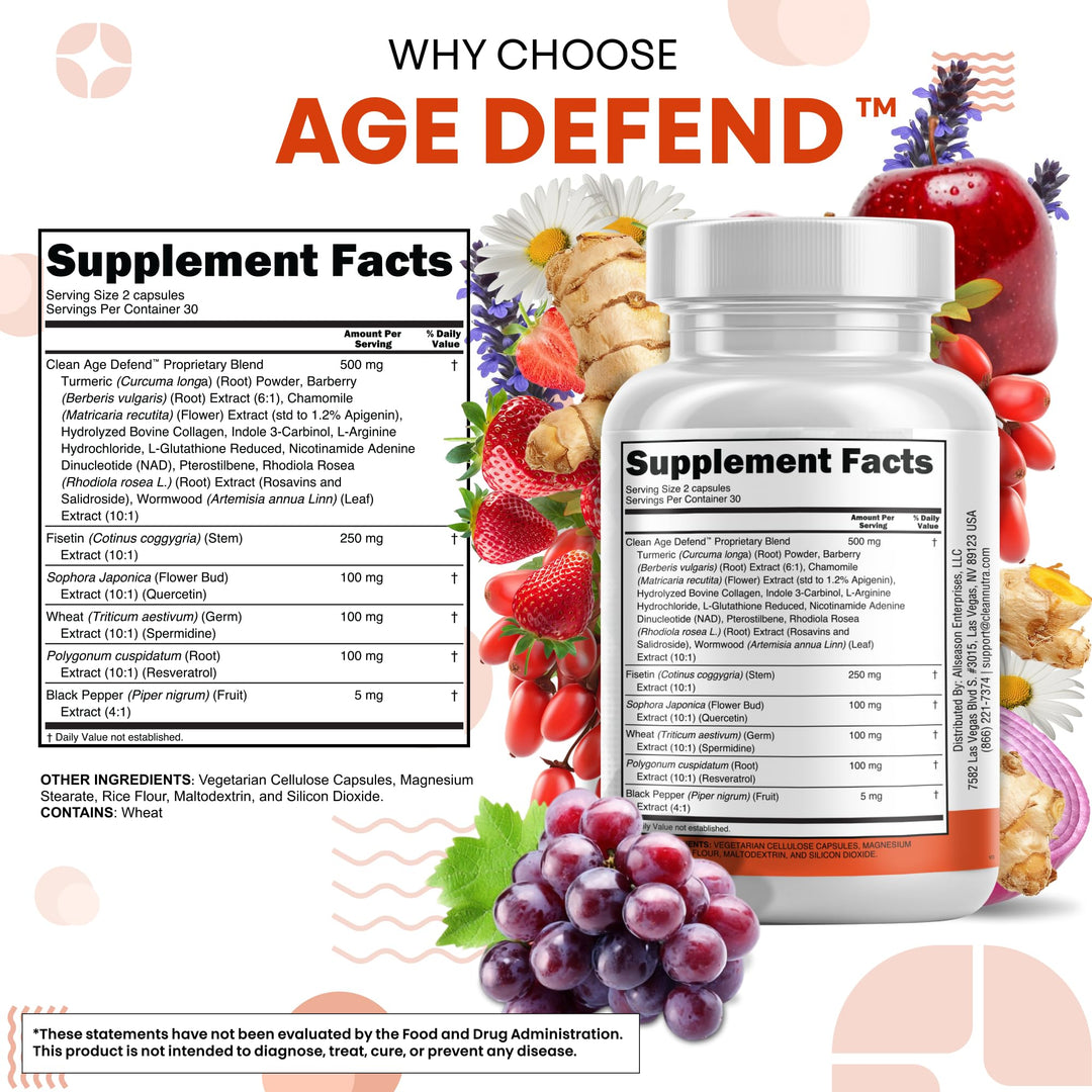 Clean Nutraceuticals Fisetin Quercetin Resveratrol Supplement, 2500 mg