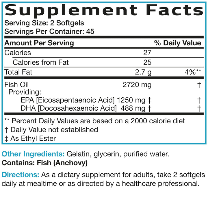 Bronson Omega-3 Fish Oil, Triple Strength, 90 Count