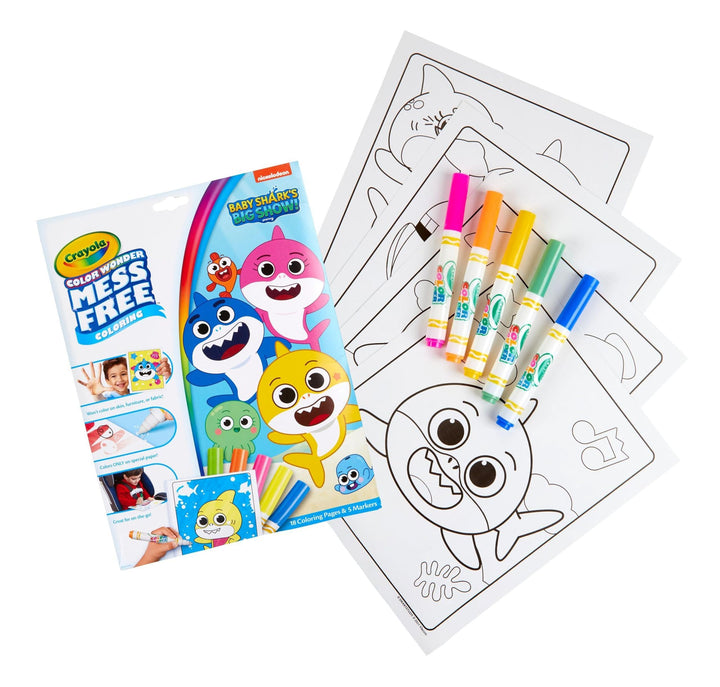 Crayola Baby Shark Color Wonder Pages, 3 Count