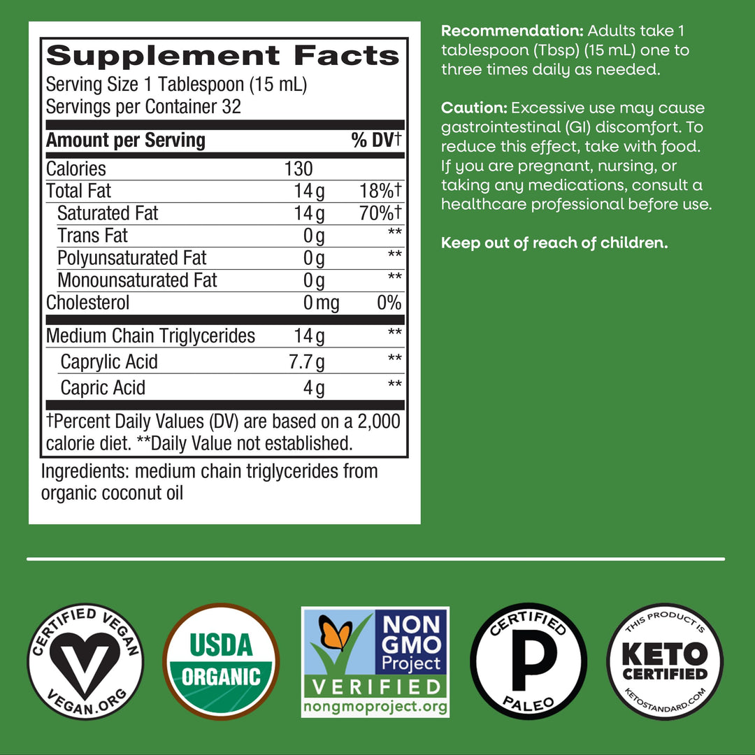 Nature's Way Organic MCT Oil From Coconut, 16 fl oz