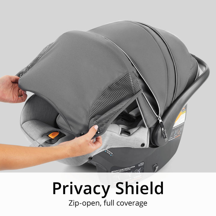 Chicco KeyFit 35 Zip ClearTex Car Seat and Base, Ash/Grey