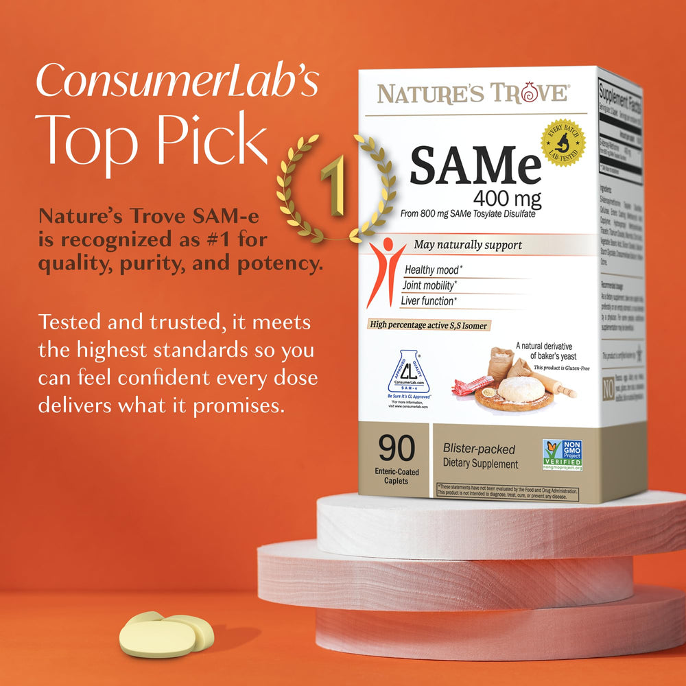Natures Trove SAM-e Caplets, 400mg, 90 Count