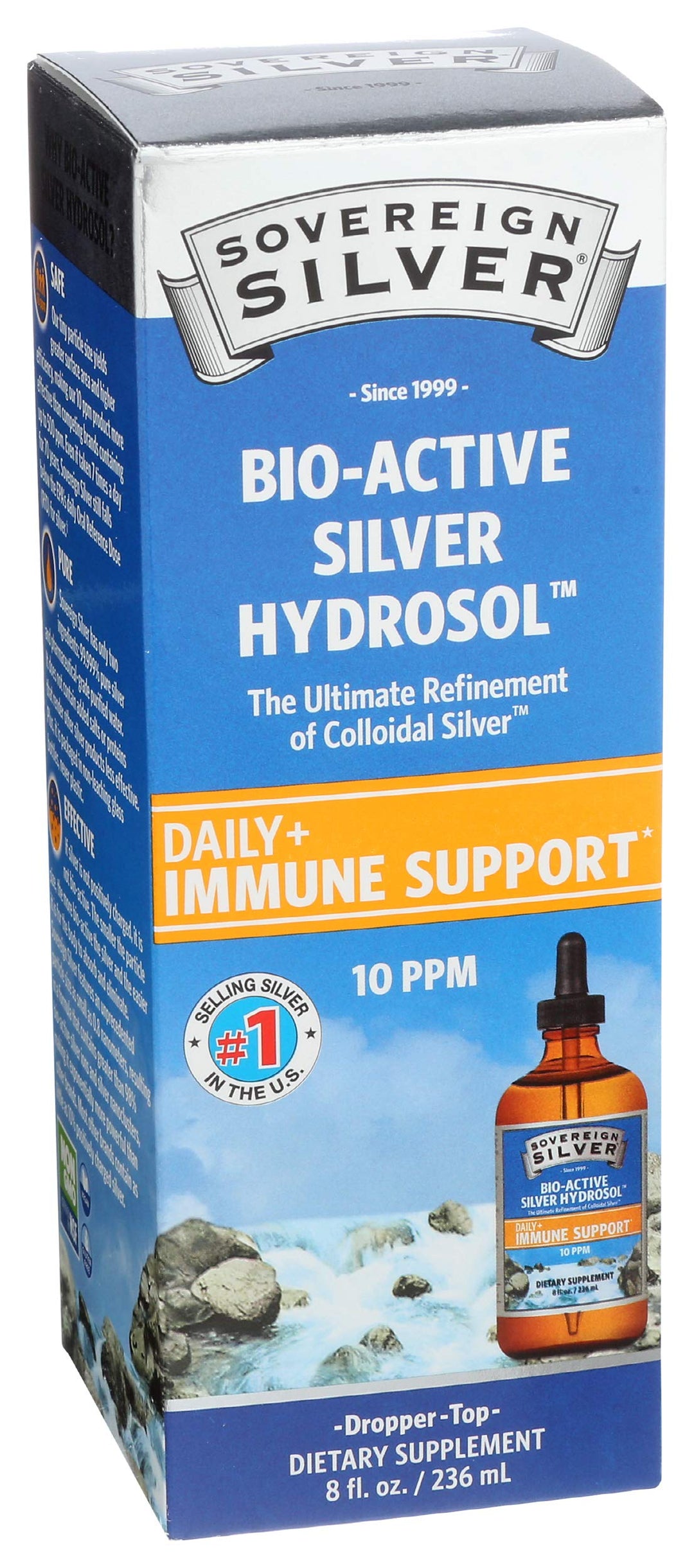 Sovereign Silver Bio-Active Silver Hydrosol Dropper, 240 ml