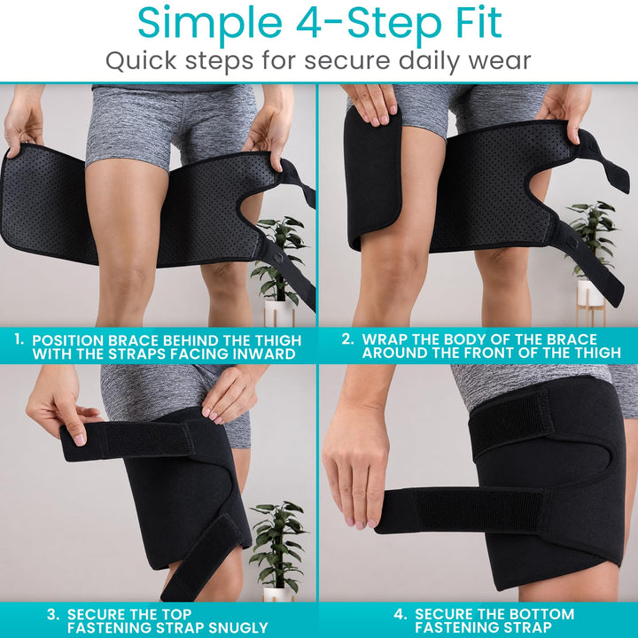 Vive Thigh Brace, Black, Single