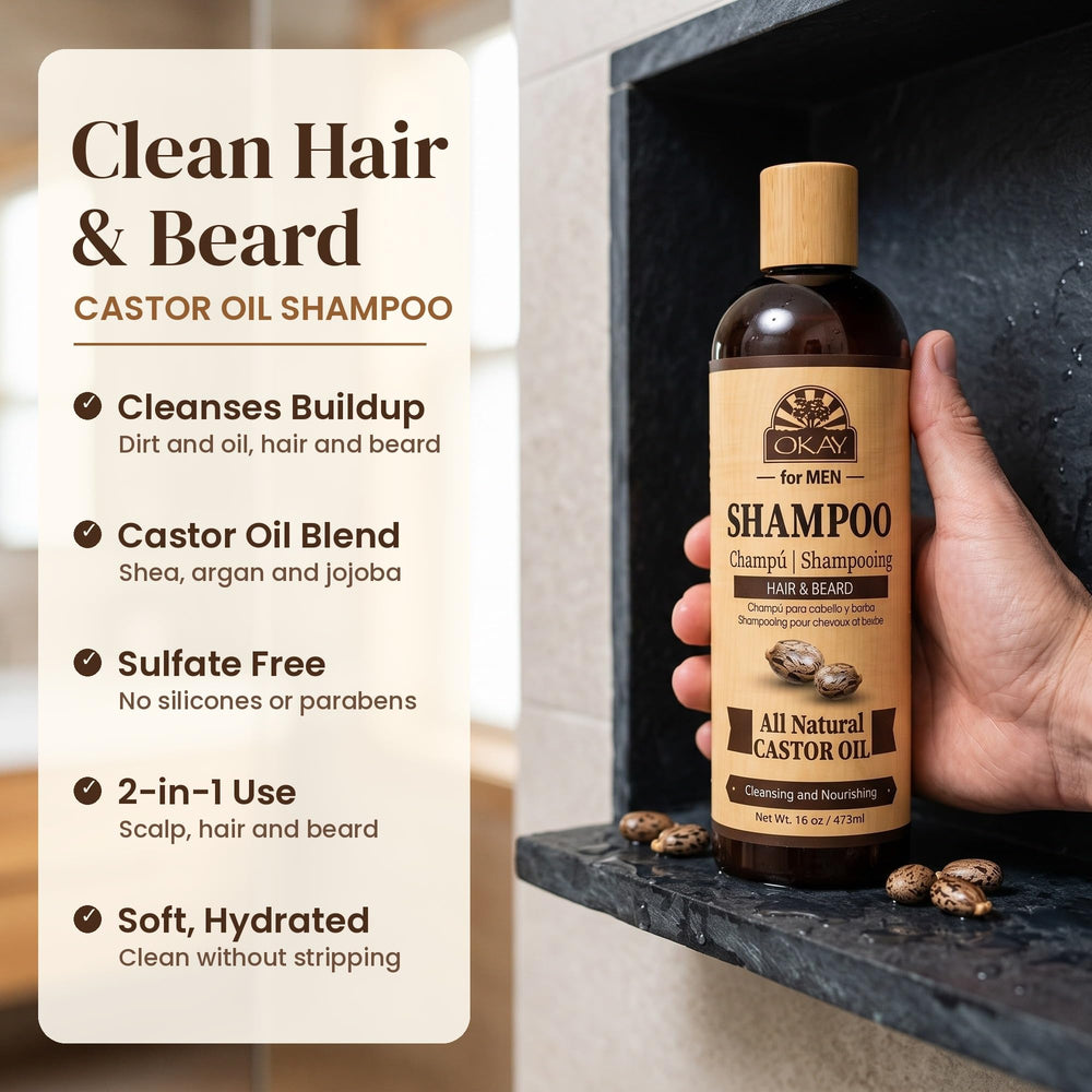 OKAY Beard, Hair and Mustache Shampoo, 16 oz