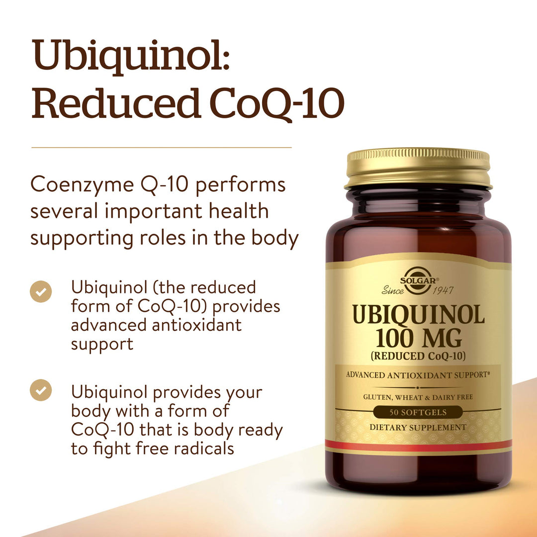 Solgar Ubiquinol 100 mg Softgels, 50 Count