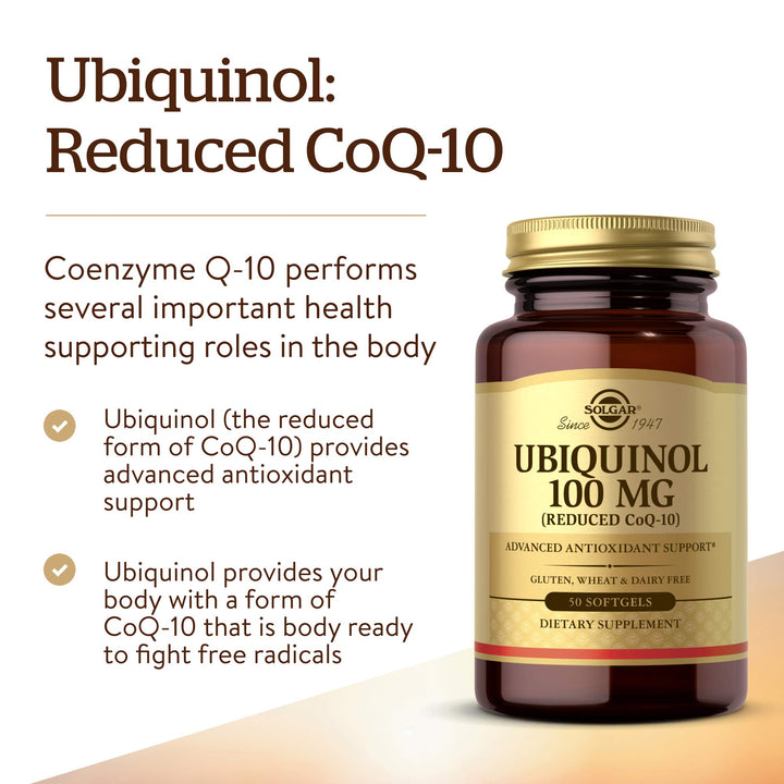 Solgar Ubiquinol 100 mg Softgels, 50 Count