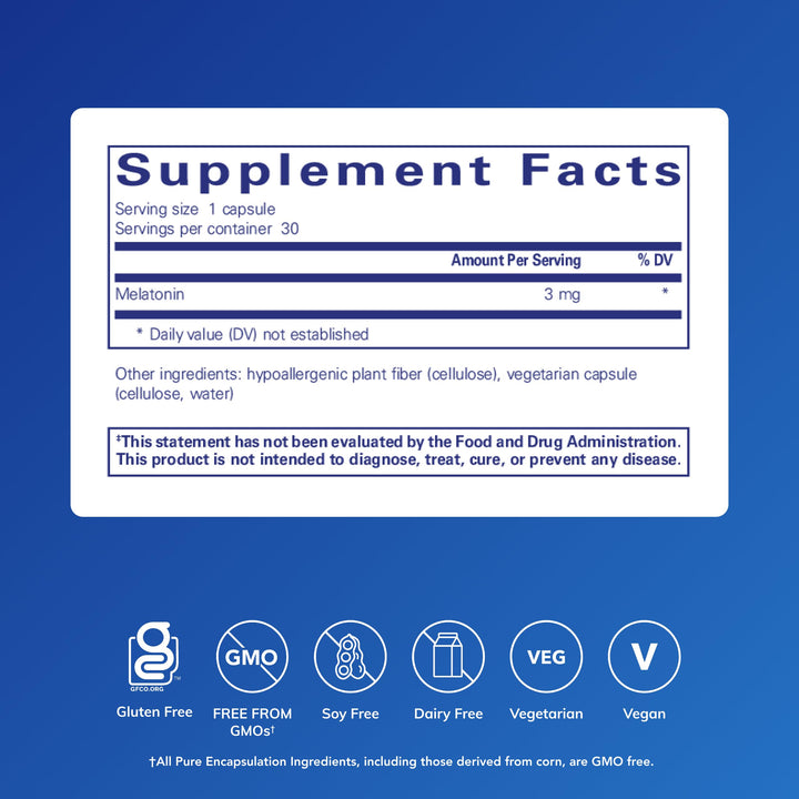 Pure Encapsulations Melatonin, 3 mg, 30 Count