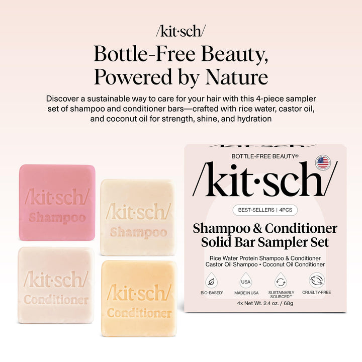 Kitsch Shampoo and Conditioner Bar Set, 4 Count