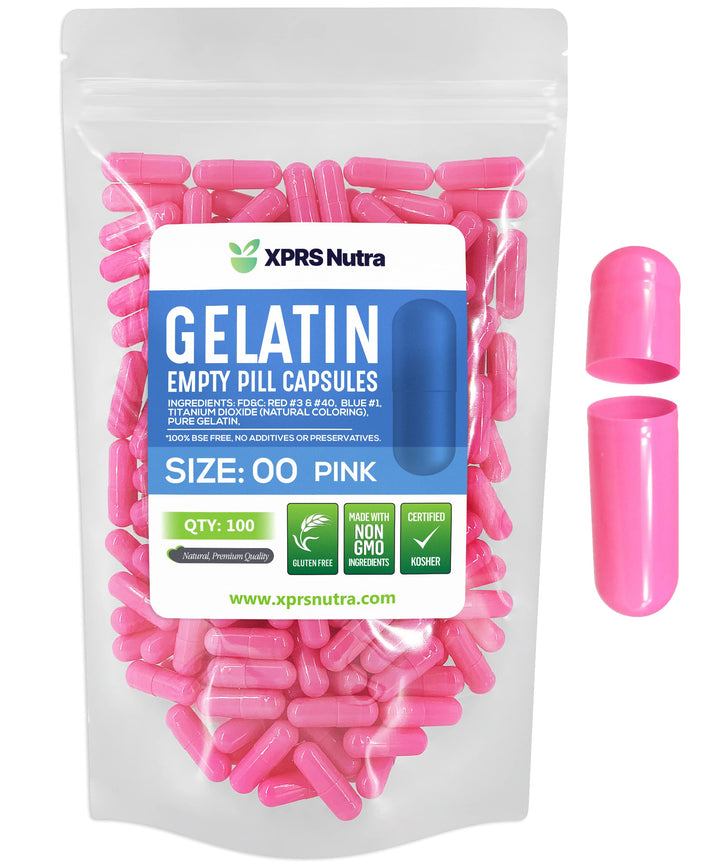 XPRS Nutra Empty Gelatin Capsules, Size 00, 100 Count