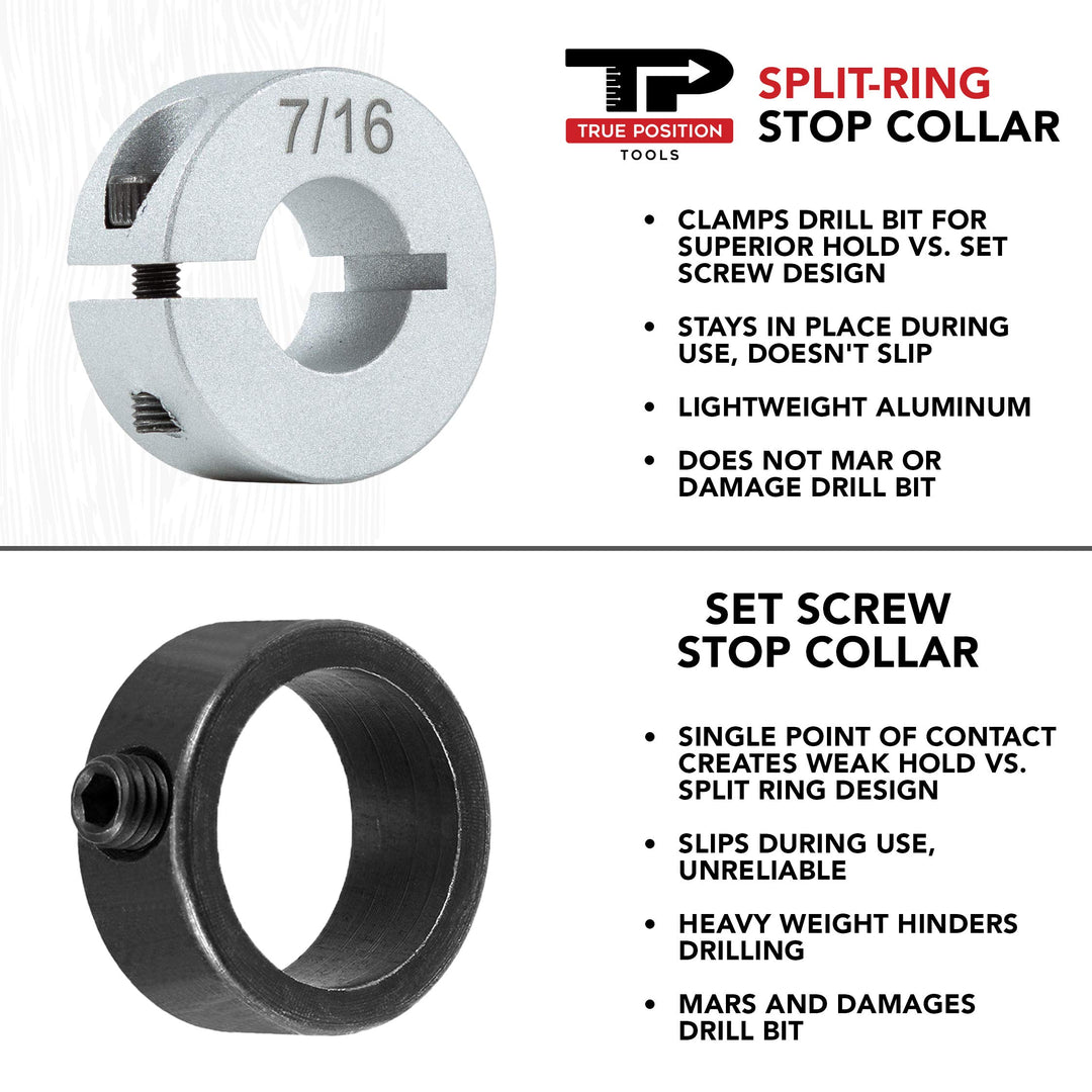 True Position Tools Aluminum Stop Collar Set, 8 Count