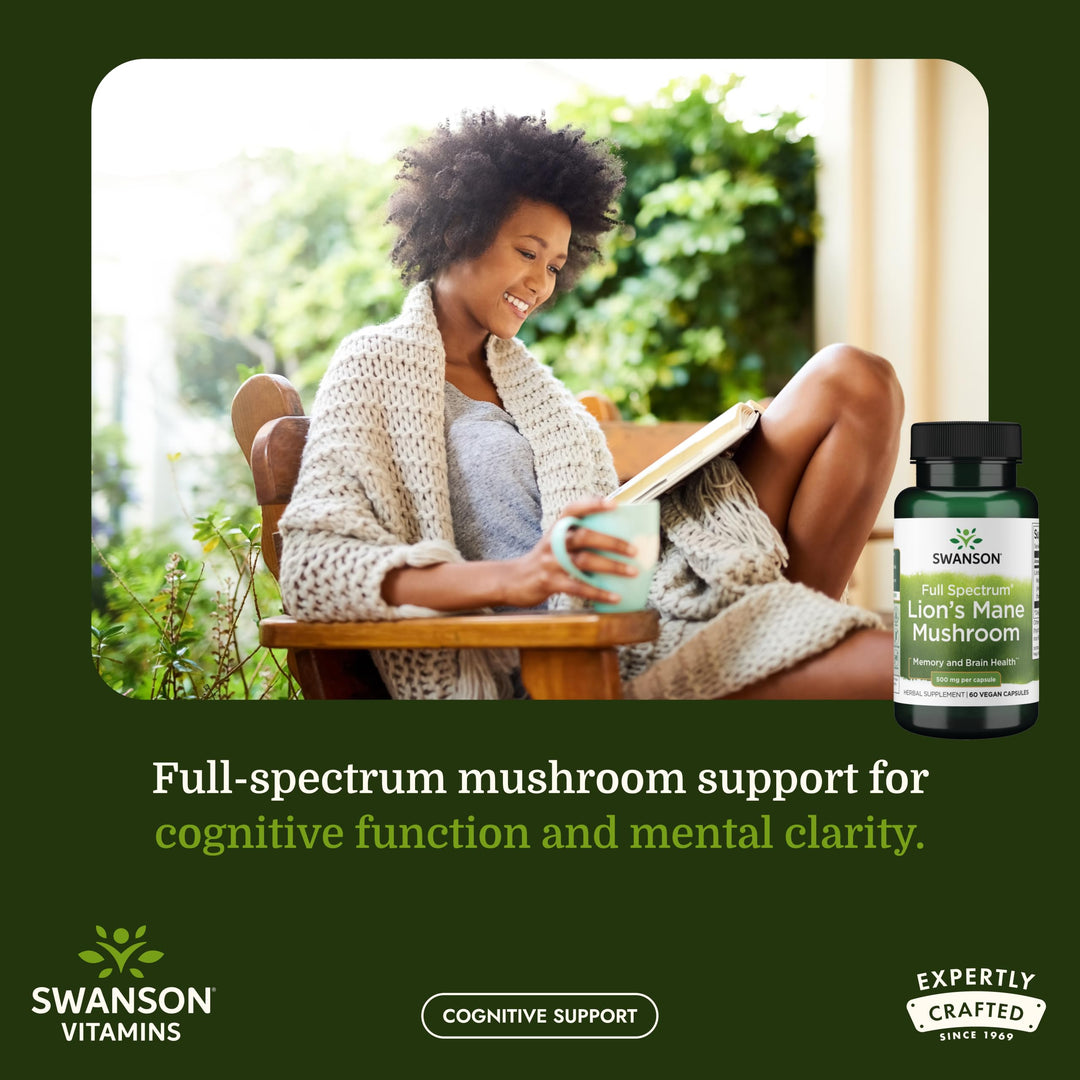 Swanson Full Spectrum Lion's Mane Mushroom, 60 Count