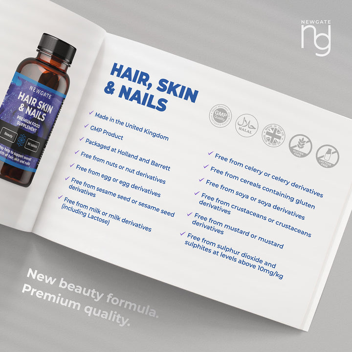 Newgate Labs Hair Skin And Nails Tablets, 90 Count
