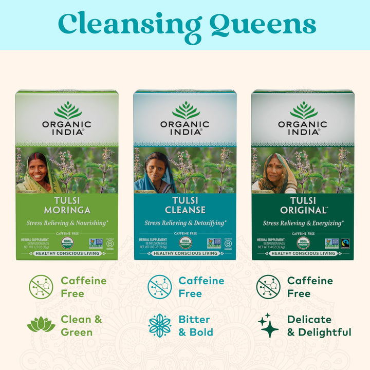 ORGANIC INDIA Tulsi Cleanse Herbal Tea, 18 Count