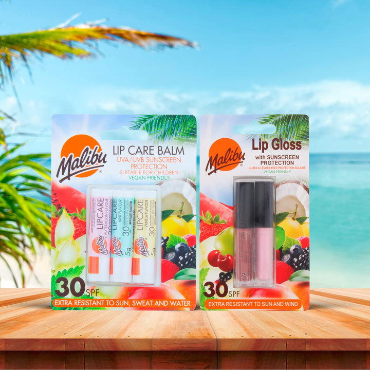 Malibu Lip Gloss, Coconut & Strawberry, 2 x 1.5 ml