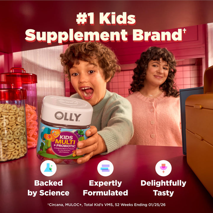 OLLY Kids Multivitamin And Probiotic Gummy, 70 Count